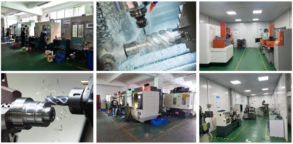 CNC machining production facilities highlighting workshop, machining process, and equipment capacity