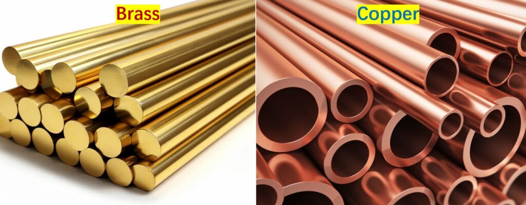 Brass and copper materials comparison for CNC machining parts